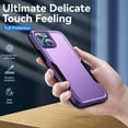 thumbnail image 2 of for iPhone 13 Case, Phone Case Heavy Duty 2 in 1 Full Body Rugged Shockproof Hybrid Hard PC Soft TPU Bumper Drop Protective Girls Women Boy Men Covers for iPhone 13, Purple+Black, 2 of 7