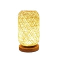 thumbnail image 5 of Decoración artística, cuerda de cáñamo de ratán, lámpara de mesa LED decorativa para dormitorio, sala de estar, lámpara de noche, decoración del hogar, luces LED de escritorio oso de fresa Electrónica, 5 of 5