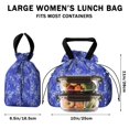 thumbnail image 5 of Pioneer Flower Floral Print Pattern Drawstring Lunch Bag Women - Drawstring Lunch Bag Insulated for Work Office - Stain-Resistant Large Lunchbags for Women with Multi-Pockets, 5 of 6