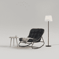 thumbnail image 2 of Rocking Chair, Outdoor/Indoor E-Coated Modern Cozy Lounge Rocker Chair with Cushion for Balcony Porch Patio, Gray, 2 of 7