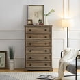 thumbnail image 6 of Leumius Modern 6 Drawer Dresser for Bedroom,Tall Chest of Drawers Closet Organizers & Storage Clothes for Living Room,Hallway,Gray Wash, 6 of 7