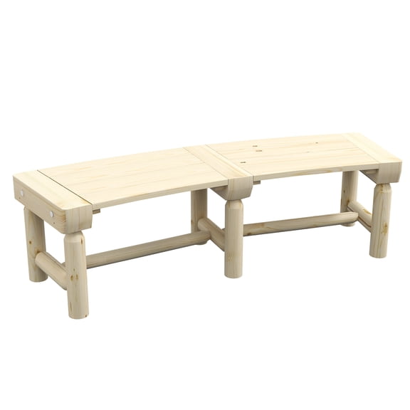 Patio Furniture Outsunny Wooden Garden Bench, Semicircular Round Outdoor Tree Bench, Wrap Around Park Bench for Yard, Patio, Deck, Lawn, Natural,Patio Chairs