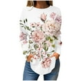thumbnail image 2 of Tittly T Shirts for Women Tshirts Shirts Womens Blouses Casual Fall Tshirts Shirts Long Sleeve Cute Tops Floral Tunics Tops Crew Neck Sweatshirts Womens T Shirts Gym Clothes for Woman White S, 2 of 5