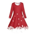 thumbnail image 3 of Adeawade Winter Dresses For Girks Long Sleeve Solid Color Flowy Dresses Kids Toddler Girls Christmas Trees Deer Print Princess Dress Xmas Outfits Classic Playsuit Red 8-9 Years, 3 of 4
