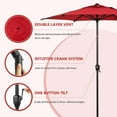 thumbnail image 5 of Abba Patio 7.5ft Outdoor Patio Umbrella w/ Push Button Tilt and Crank, 6 Ribs, Red, 5 of 10