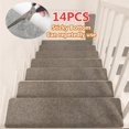 thumbnail image 1 of 14Pcs Set Stair Treads Rectangle Non-slip Rugs Stair Mats Pads Carpet In 3 Colors, 1 of 6