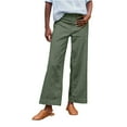 thumbnail image 2 of Green Womens Pants Womens Daily Elastic Waist Pockets Straight Solid Color Casual Pants Loose Long Trousers Sweatpants Womens Fashion, 2 of 6