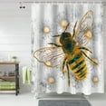 thumbnail image 2 of Shower Curtain Daisy and Bee Shower Curtains for Bathroom Decor Wood Grain Shower Curtain Sets with Hooks Waterproof Fabric Bath Curtain Standard 72" X 72", 2 of 6
