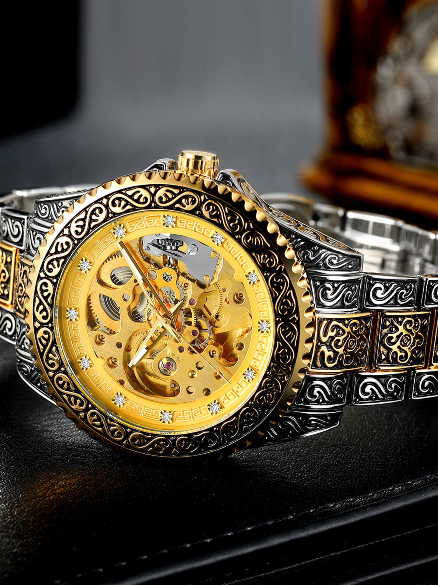 TSV Luxury Men's Stainless Steel Automatic Mechanical Wrist Watch