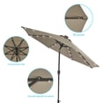 thumbnail image 4 of CHYVARY 9ft LED Patio Umbrella Market Outside Table Umbrella for Deck, Poolside and Patio, Taupe, 4 of 8