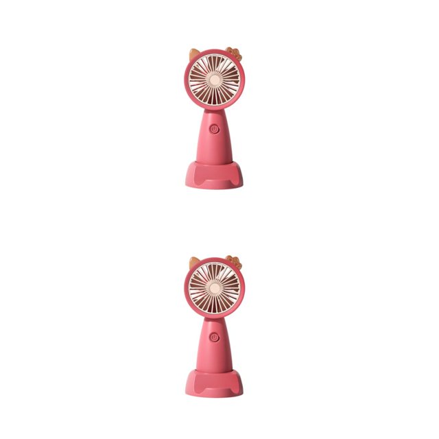 Kearding Mini ventilador eléctrico con carga USB, ventiladores de mano, Base silenciosa, refrigeración de verano al aire libre para negocios, Rojo 2Conjunto
