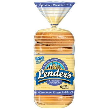 Lender's Fresh: New York Style Cinnamon Raisin Swirl Pre-Sliced 6 Ct Bagels, 22 oz