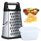 thumbnail image 1 of Rallador de queso profesional, tamaño 4 lados de acero inoxidable Rallador de caja con recipiente desmontable, triturador de alimentos para queso, 1 of 5