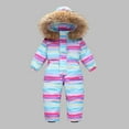 thumbnail image 6 of MKOSPLRT Baby Snowsuit Toddler Snow Suit Winter Coat Clothes Ski Puffer Jacket Snow Jumpsuits One Piece Warm Color Block Onesie Ourdoor, 6 of 6