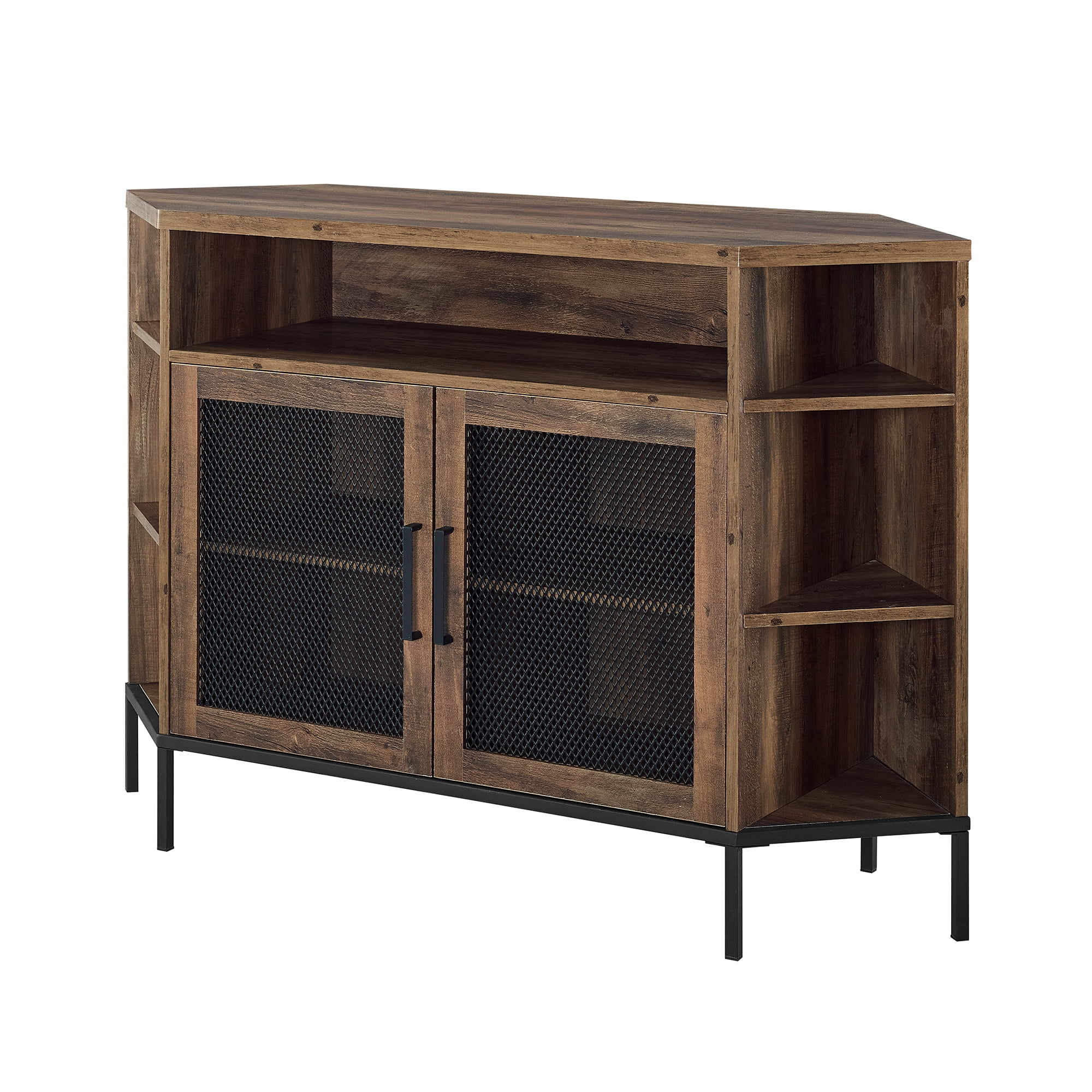 Walker Edison 48 inch Corner TV Stand for TVs up to 55", Barnwood