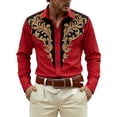 thumbnail image 1 of Camisetas de Navidad de Manga Larga de los Hombres de Moda Casual de Manga Larga Turndown Collar Blusa para Primavera Invierno Al Aire Libre Diario, 1 of 4