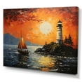 thumbnail image 2 of Designart "Lighthouse Guiding Painting I" Nautical & Beach Wall Art Print, 2 of 5