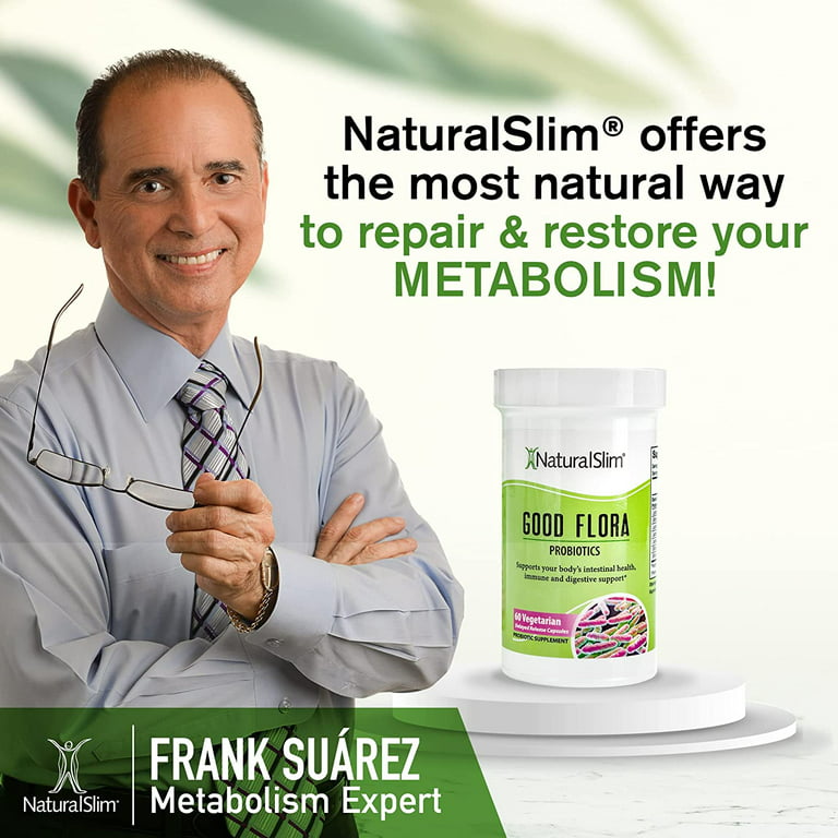 NaturalSlim Good Flora Probiotic Supplement for Digestive Health - 60  Capsules 
