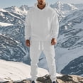 thumbnail image 2 of JUUYY Mens Fall Winter Tracksuit Fashion Hoodies Sweatpants 2 Piece Set Fleece Warm Running Sweatsuit Jogging Suit White M, 2 of 9