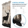 thumbnail image 3 of Vintage Forest Deer Door Curtains for Door Window, French Sidelight Front Back Door Curtains With Tieback, Rustic Country Wildlife Woodland Kitchen Rod Pocket Drapes Panel, 25"x40", 3 of 5