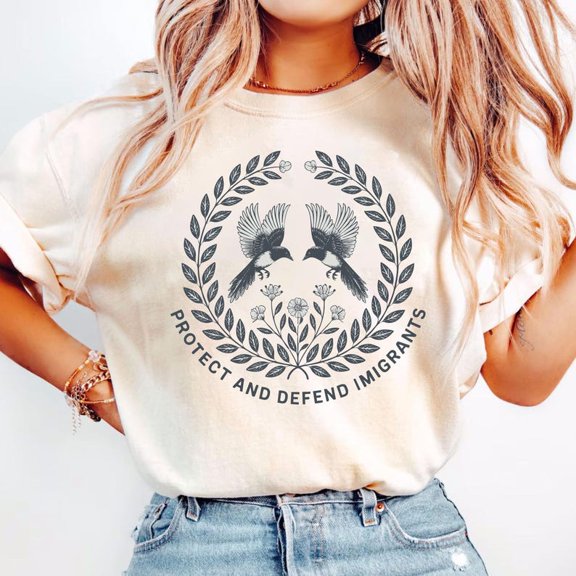 Protect Immigrants T-Shirt for Women, No One Is Illegal Graphic Tee, Pro-Immigration Human Rights Shirt, Immigrants Make America Great Tee