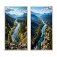 thumbnail image 2 of Designart "Adirondack Mountains in New York, USA II" Usa Framed Wall Art Set Of 2 - Green Landscapes Framed Canvas Set For Living Room Decor, 2 of 7
