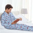 thumbnail image 5 of KLL Red Cherries Sleepwear Mens Flannel Pajamas,Long Cotton Pj Set, 5 of 7