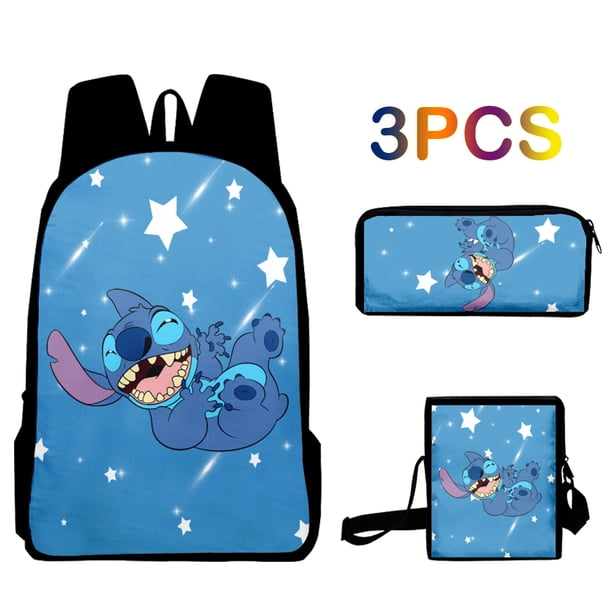Cartoon Stitch School Bags Boys Girls Cute3D Print Pencil Bag Shoulder