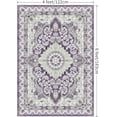thumbnail image 2 of Softlife Retro Distressed Medallion Faux Wool Area Rug, 6' x 9', Purple, 2 of 8