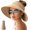 Khaki, variant on Sun Hats for Women Wide Brim Roll-Up Beach Ponytail Hat Packable Foldable Travel Straw Visor