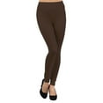 thumbnail image 4 of Women Fleece Lined Leggings Sports Gym Yoga Pants - (Coffee), 4 of 5