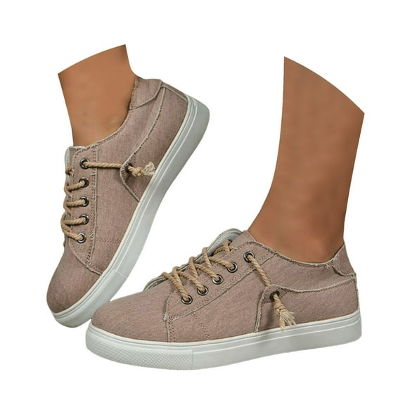 Mepaouo Women's Shoes Comfortable Lace up Loafers Lightweight Walking Casual Sneakers(Pink,6.5)