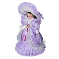 thumbnail image 2 of Muñeca de porcelana Dressup con cara maquillada esmaltada de 40 cm. Hermosa muñeca de cerámica con vestido. Púrpura, 2 of 9