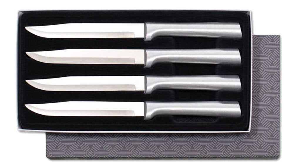 Rada Cutlery S55 4Piece Utility Steak Knife Set, Aluminum Handles