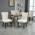 Modern Dining Chairs with Armrest Set of 4, Tufted Upholstered Dining