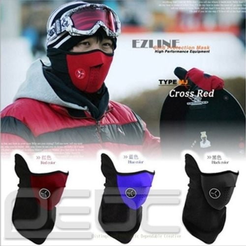 Newcomdigi Cold Protection Bicycle Ski ice Sport Winter Warmer Neck Half Face Mask (Color: Red) by