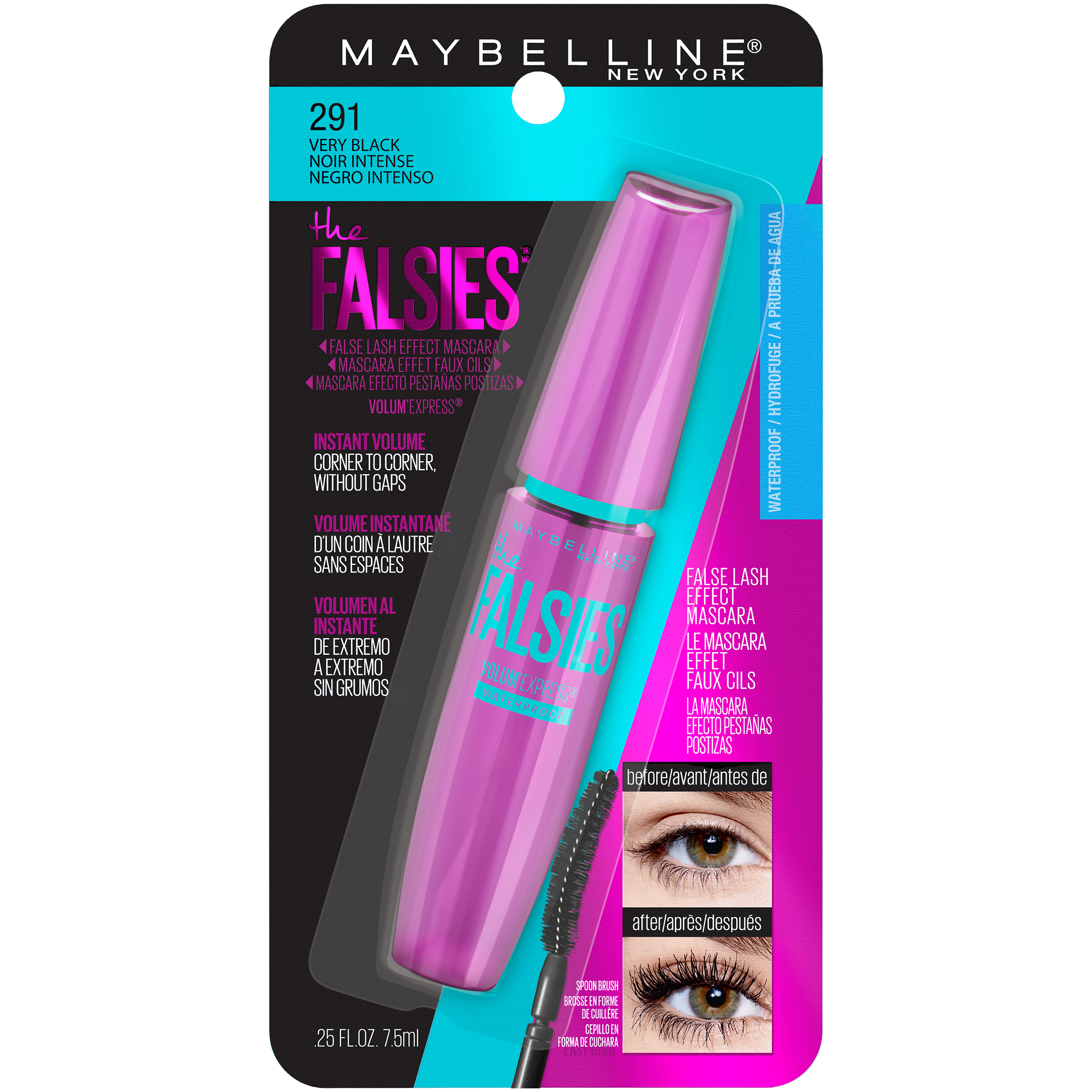 Volum Express The Falsies Mascara Waterproof - 291 Very Black by Maybelline for Women - 0.25 oz Mascara - image 3 of 18