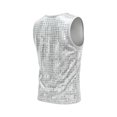 thumbnail image 5 of mgoYE Girls Metallic Outfit Crop Top Sleeveless Shirt Sequin Tee Loose Blouse(Silver,7-10 Years), 5 of 7