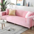 thumbnail image 1 of Luxurious Velvet Sofa Slipcover For 2 3 4 Seater,soft Plush Sofa Protector,stretch Armrest Sofa Cover Water Resistance Furniture Protector-pink-3seate, 1 of 5