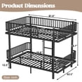 thumbnail image 2 of Harper & Bright Designs Queen over Queen Bunk Bed with Ladders and Guardrail, Metal Bunk Bed Frame with Safety Round-Pipe Design, Can Transformed into 2 Platform Bed, Black, 2 of 15