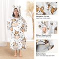 thumbnail image 3 of Wearable Blanket Hoodie for Teacup Corgi Flannel Hooded Blanket with Pockets and Sleeves Suitable, 3 of 7