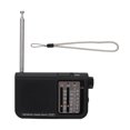 thumbnail image 1 of Receptor de radio de 3 bandas FM/AM/SW Receptor de radio negro con antena telescópica, 1 of 8