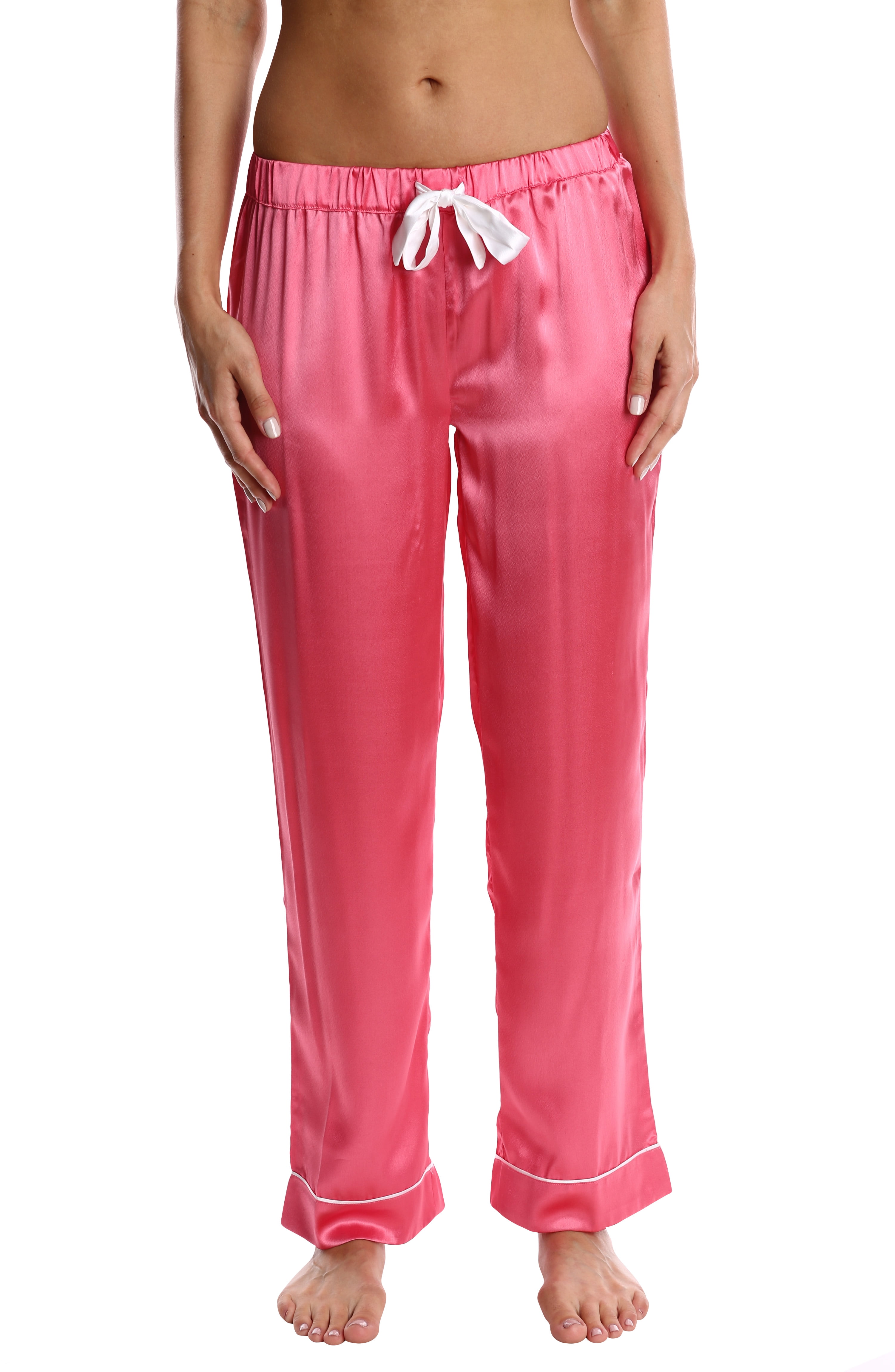 Blis Blis Womens Satin Pajama Pants Ladies Comfy Lounge And Sleepwear Pj Bottoms Hot Pink 