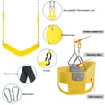 thumbnail image 4 of KINSPORY Toddler Swing & Child Swing Seat, Heavy-Duty High Back Fully Assembled Baby Swing, Iron Chain Eva Swing for Indoor/Outdoor, Hanging Tree Straps for Quick Installation（Yellow）, 4 of 10