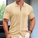 thumbnail image 4 of Suéter Informal de Verano para Hombre, con Botones Finos, Estilo Ejecutivo, Estilo Retro, de Corta, para Playa Caqui XL, 4 of 8