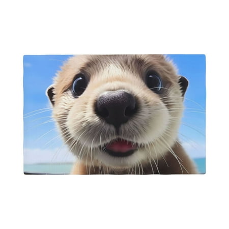 

Placemats Set of 4 / 6 Cute Otter Blue Sky Placemats for Dining Table Indoor/Outdoors Heat Resistant Washable Placemats 18 x 12