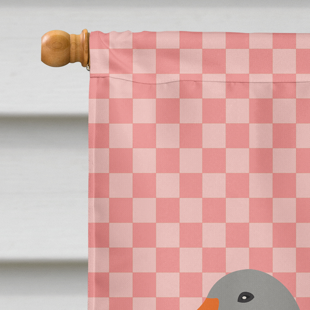 Caroline's Treasures BB7893CHF Pilgrim Goose Pink Check Flag Canvas House Size , Large, multicolor