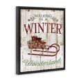 thumbnail image 2 of Stupell Industries Farmhouse Rustic Winter Wonderland Sleigh Black Floating Frame Canvas Art, 25 x 31, by Jennifer Pugh, 2 of 6