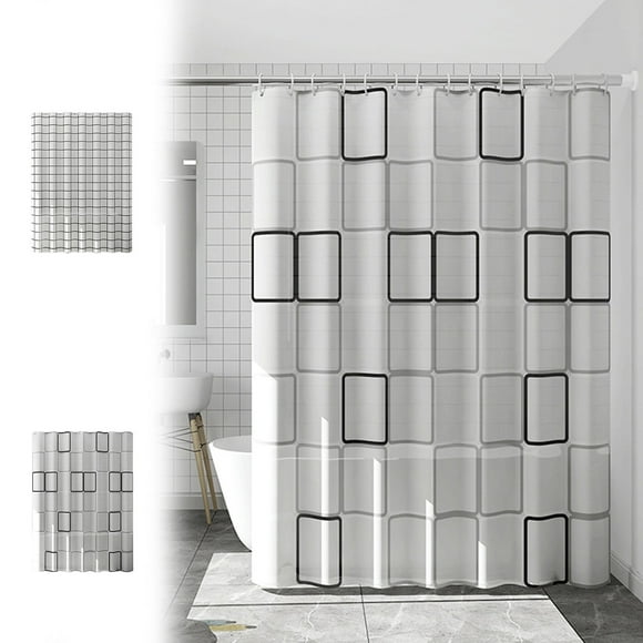 Fiudx Cortina de Ducha Impermeable, Secado Rápido, Ojales Metálicos, Lavable a Máquina, Tela de Poliéster, Elegante Decoración para Baño, Impermeable para Separación de Humedad y Sequedad, 187 X 198