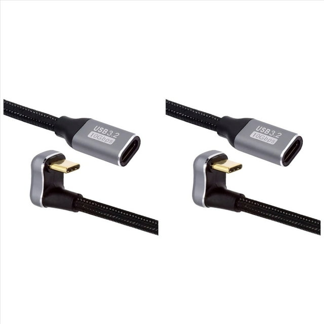 2X Cable de Extensión 5A Tipo C Macho A USB C Hembra PD100W Cable Extensor de Carga Rápida Cable Extensor USB C en Forma de U de 90 Grados
